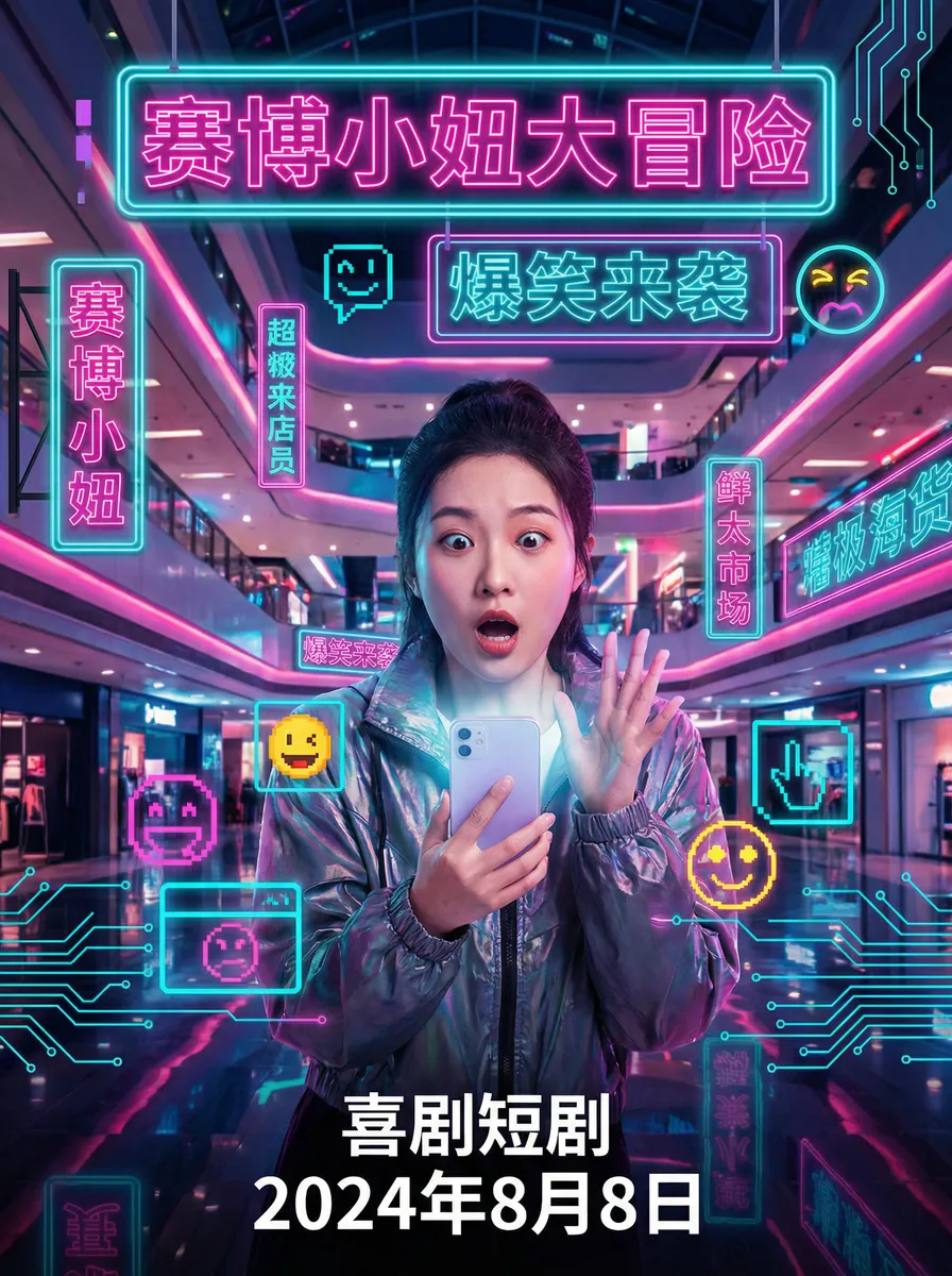 六指琴魔电视剧 搞笑喜剧短剧 - 赛博小妞大冒险海报